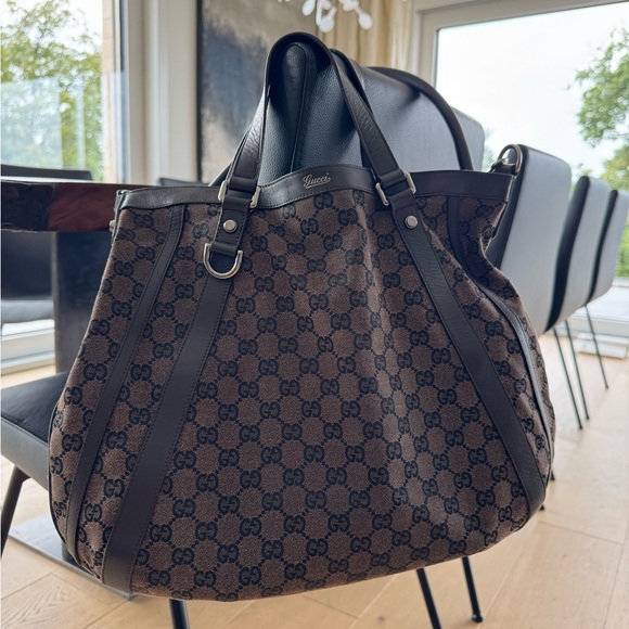 Gucci Dark Brown GG Canvas Tote - Picture 1 of 11